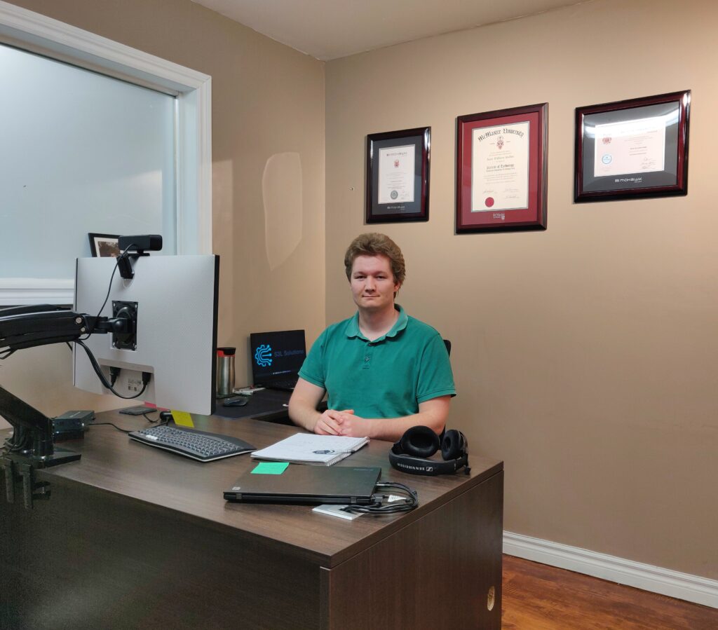 Sean Stubbe working through a technical project